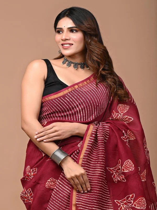 Exclusive Printed Chanderi Silk Saree