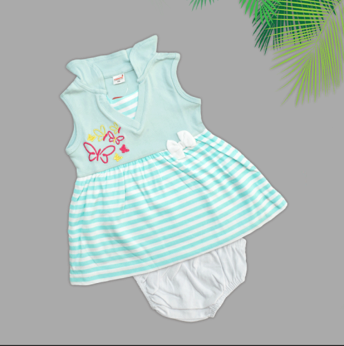 Winona Sky Blue A Line Sleeveless Dress for Baby Girl