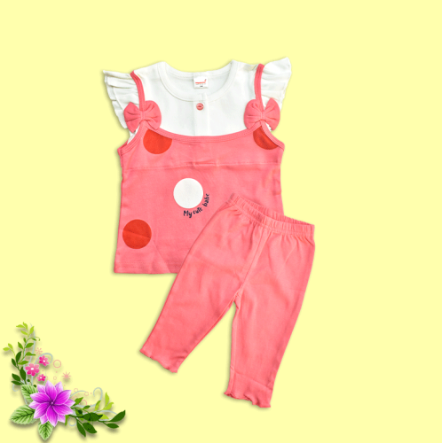 Lizio Rose Sleeveless Top with pants for Baby Girls