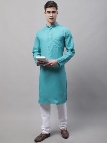 Jompers Men'S Cotton Solid Kurta Payjama Sets