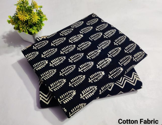 Black and White Printed Pure Cotton Combo Fabric set