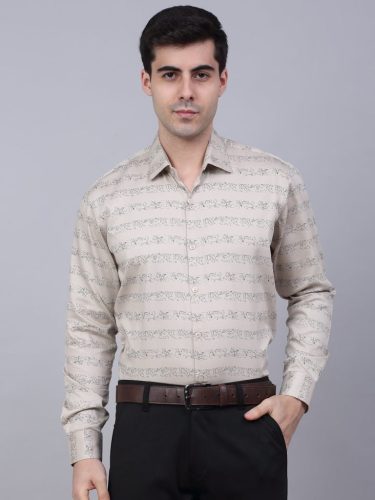 Jainish Men'S Cotton Lycra Printed Formal Shirts