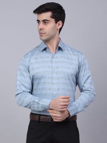 Jainish Men'S Cotton Lycra Printed Formal Shirts