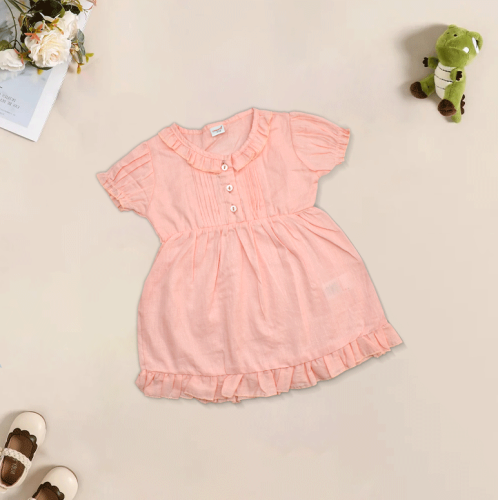 Sugar Light Orange A Line Dresses for Newborn Baby Girls