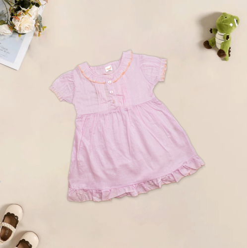 Sugar Light Pink A Line Dresses for Newborn Baby Girls